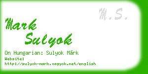 mark sulyok business card